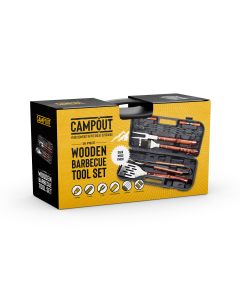 16 Piece Wood BBQ Tool Set